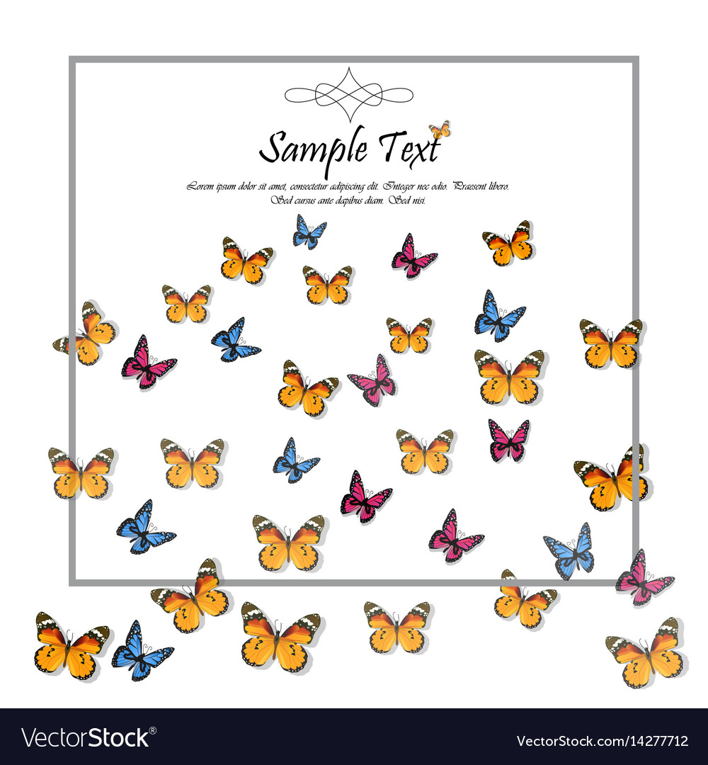 Spring background with butterflies