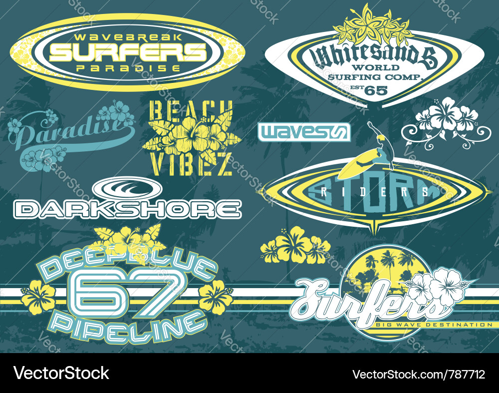 Wave surfer Royalty Free Vector Image - VectorStock