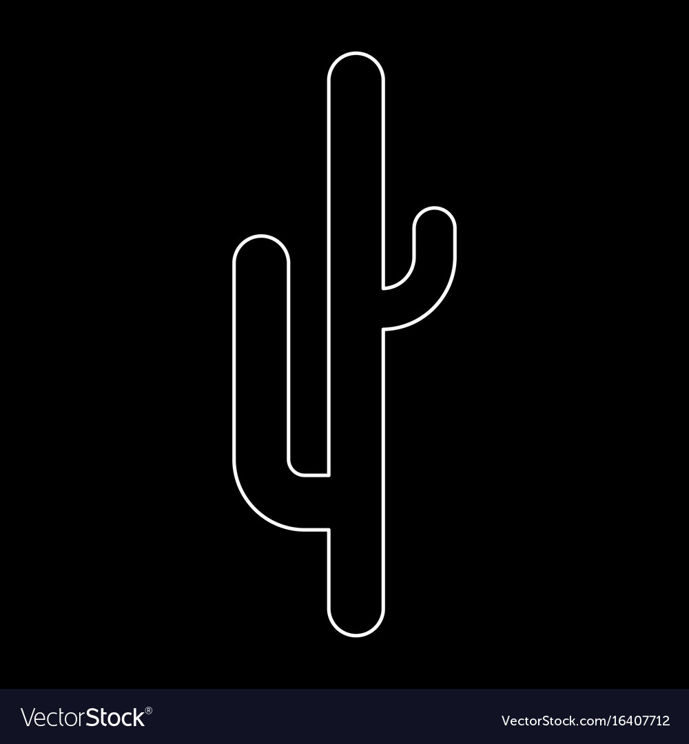White Cactus Path Icon