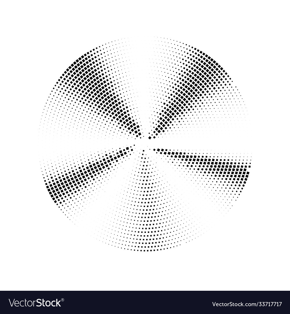 Abstract circle dotted gradient monochrome Vector Image