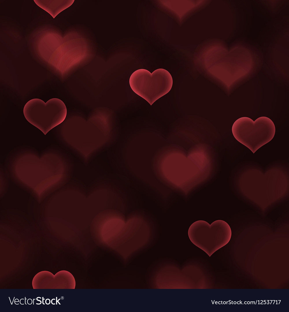 Abstract Red Love Heart Lights Bokeh Valentine Vector Image