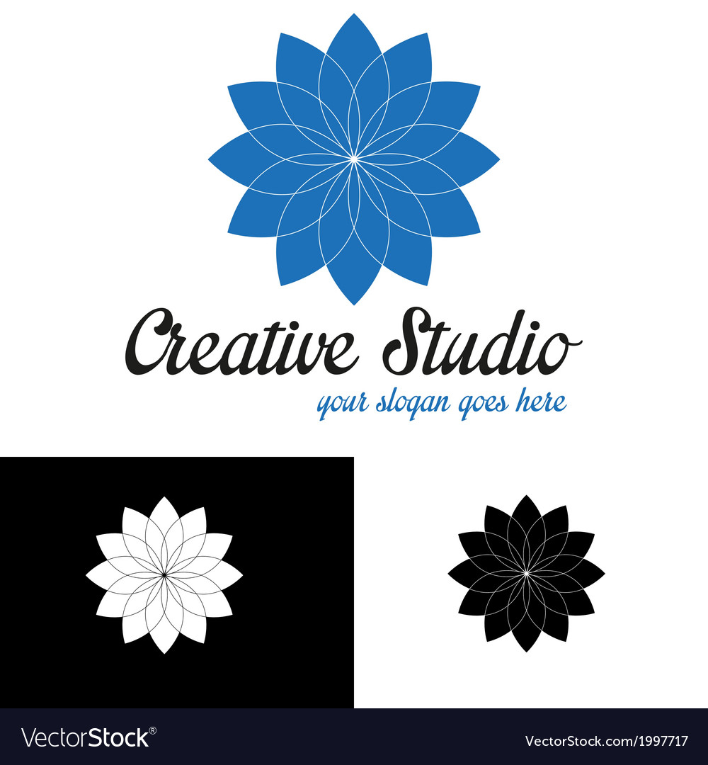 Blue abstract logo template Royalty Free Vector Image