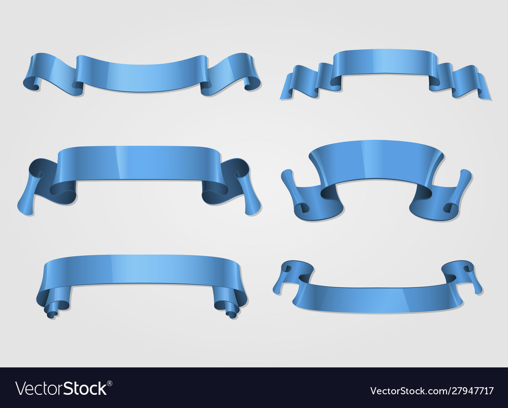 Blue ribbons template design set