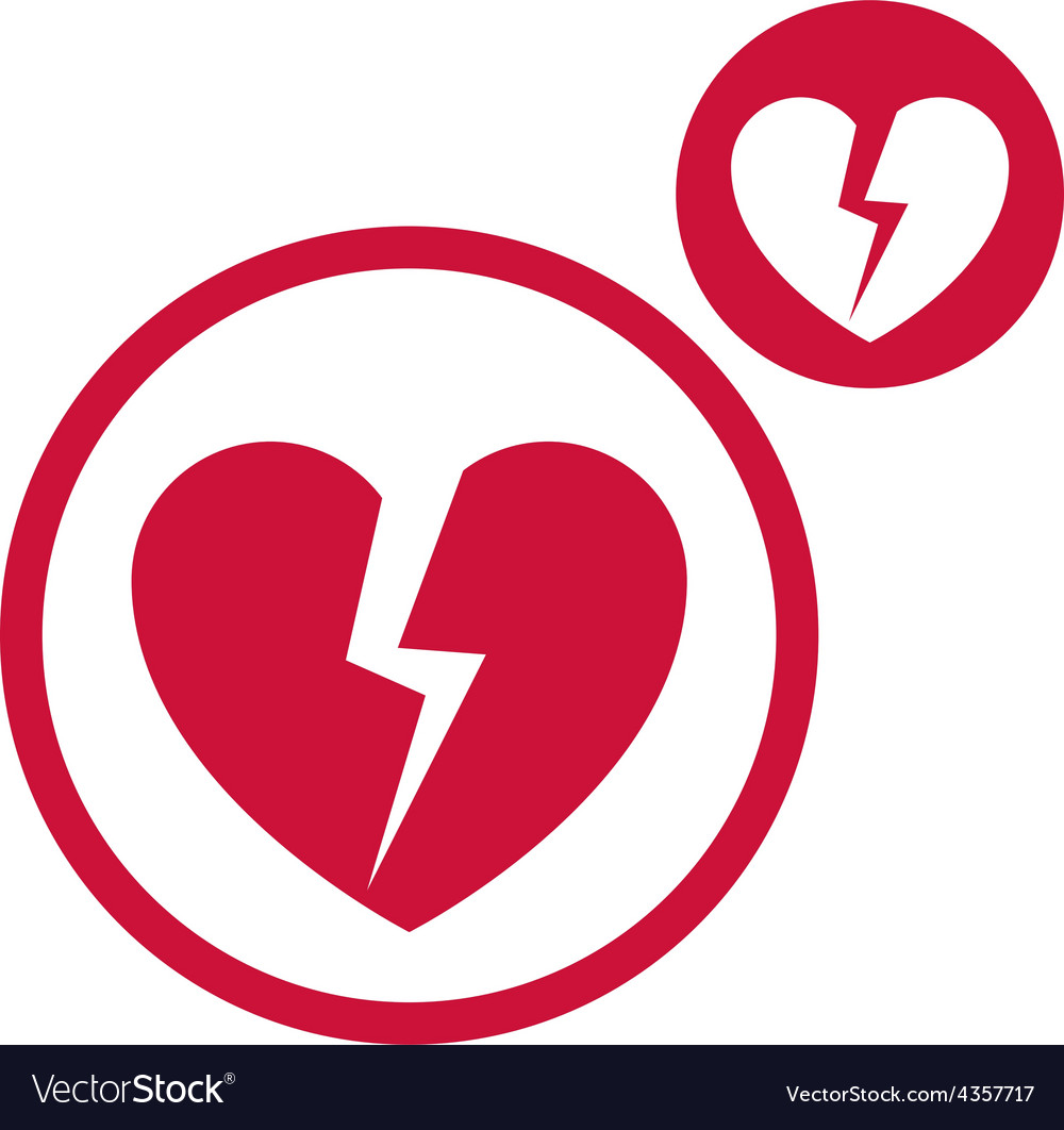 Broken heart simple single color icon isolated