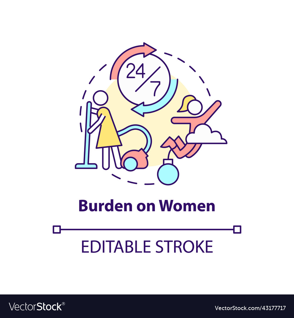 Burden on women concept icon