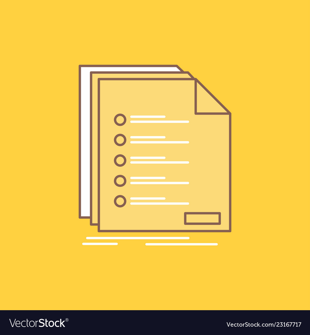 Check filing list listing registration flat line Vector Image Check filing list listing registration flat line