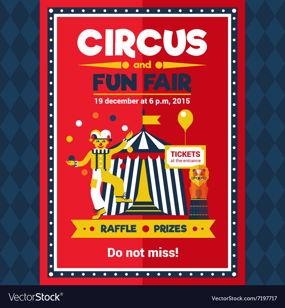 Circus Fun Fair Carnival Poster Red Royalty Free Vector