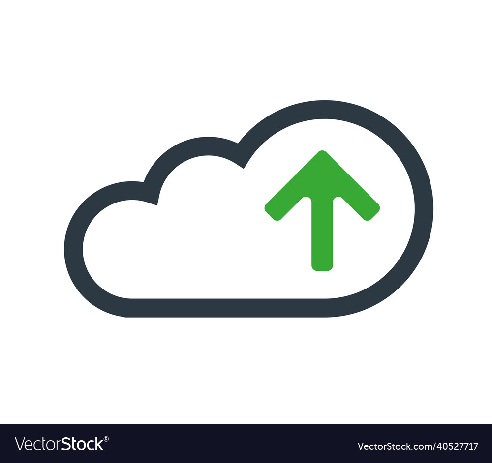 Cloud computing with upload icon vector image Cloud computing with upload icon