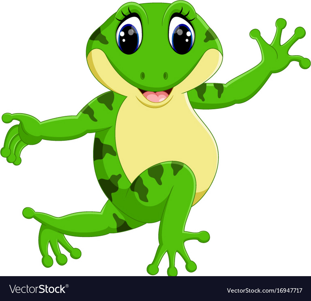 Cute frog cartoon Royalty Free Vector Image - VectorStock