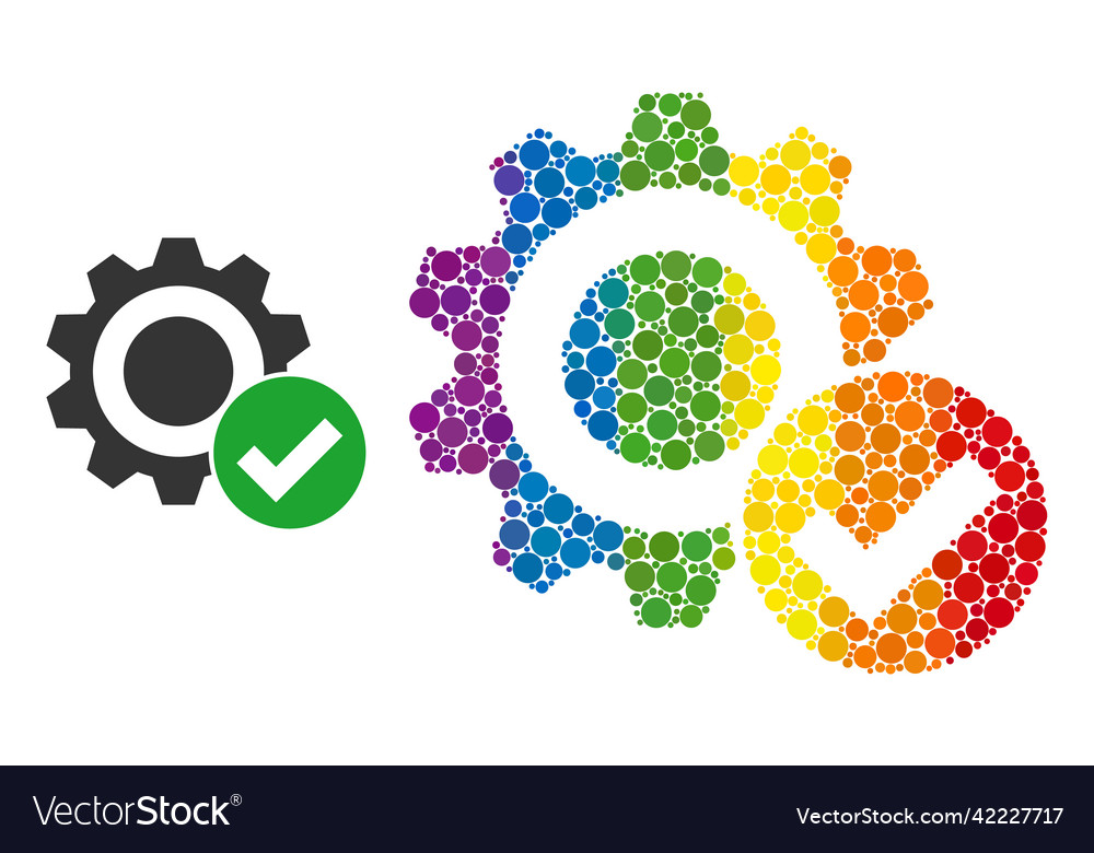 Gepunktete gültige Zahnradkompositions-Ikone des Spektrums