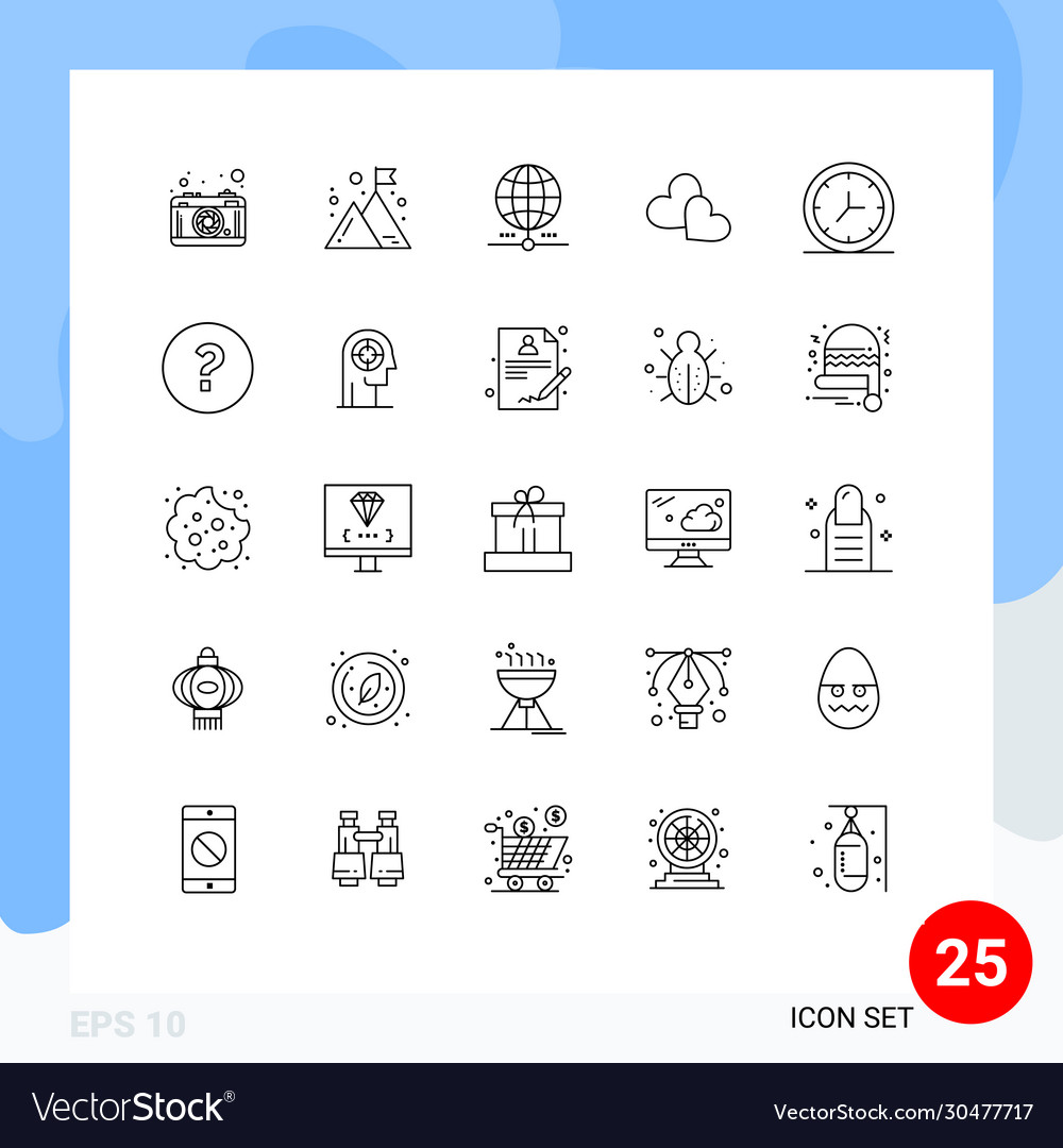 Editable line pack 25 simple lines clock