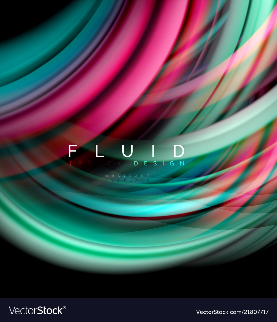 Fluid smooth wave abstract background flowing Vector Image Fluid smooth wave abstract background flowing