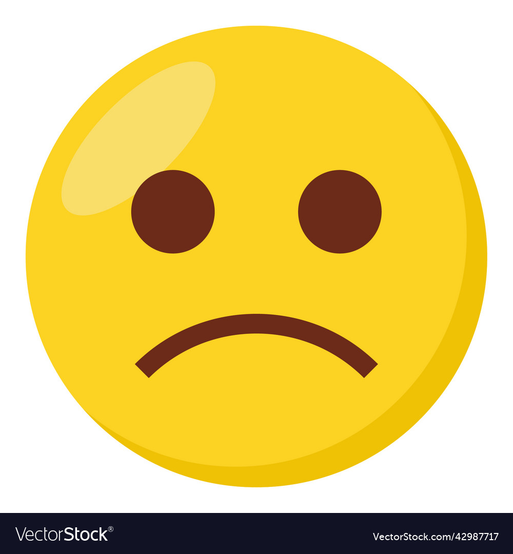 Frowning face Royalty Free Vector Image - VectorStock