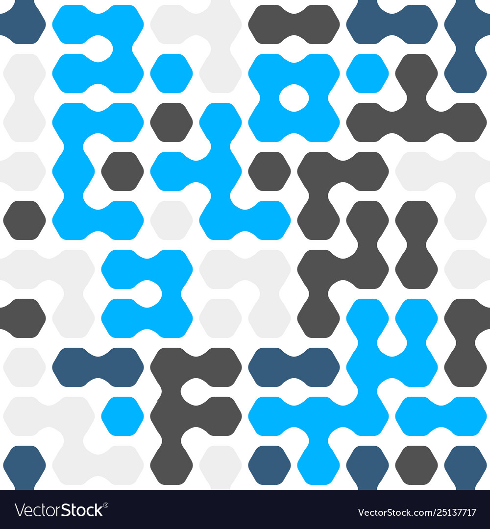 Geometric colored hexagon forms seamless pattern vector image Geometric colored hexagon forms seamless pattern