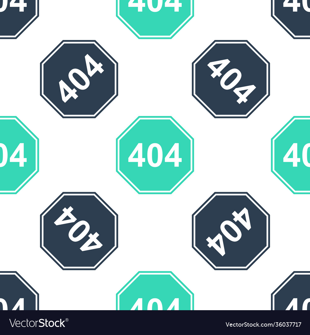 Green page with a 404 error icon isolated seamless vector image Green page with a 404 error icon isolated seamless