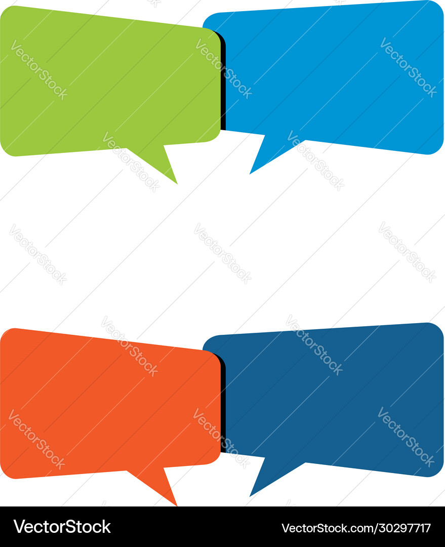 Overlapping speech bubble logo template design Vector Image