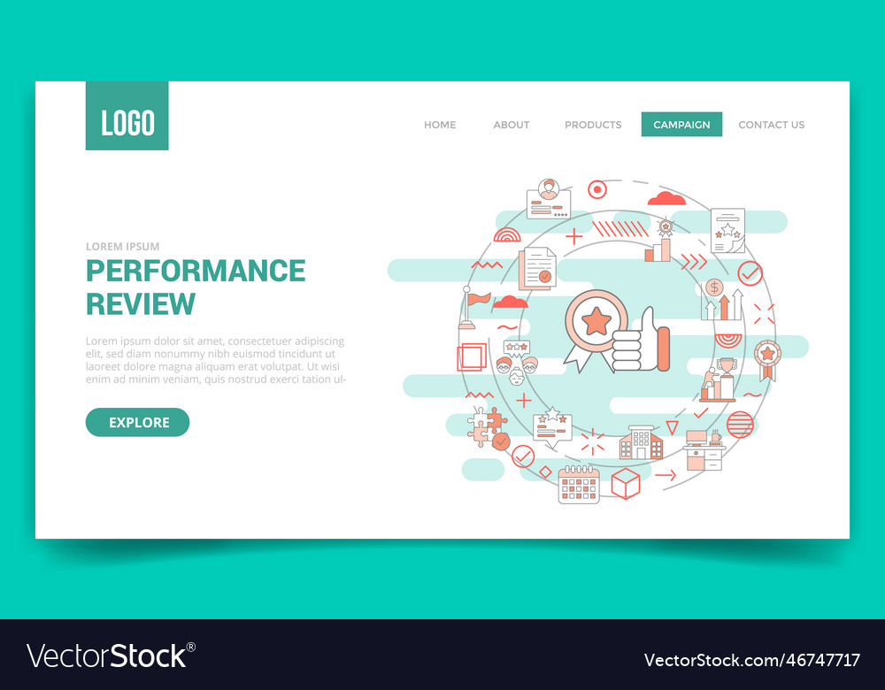 Performance-Review-Konzept mit Kreissymbol