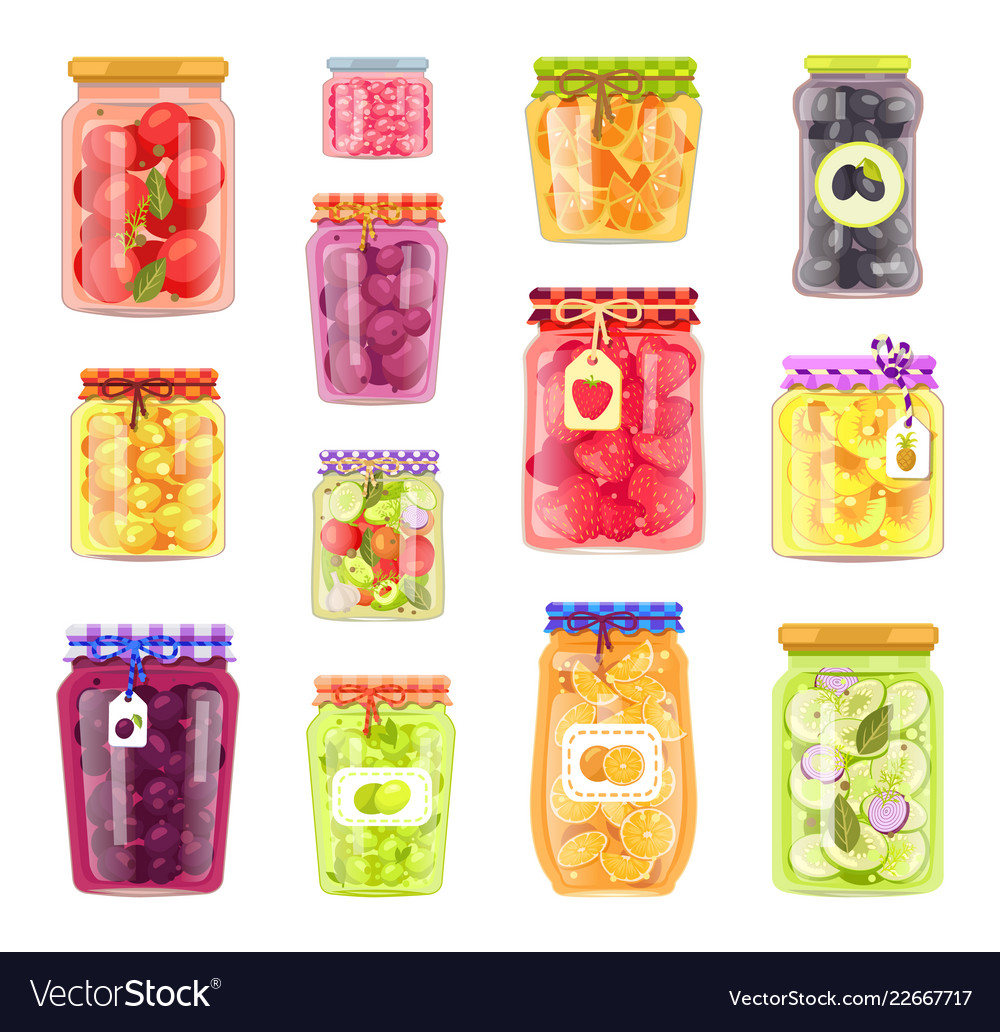 Preserved vegetables fruits