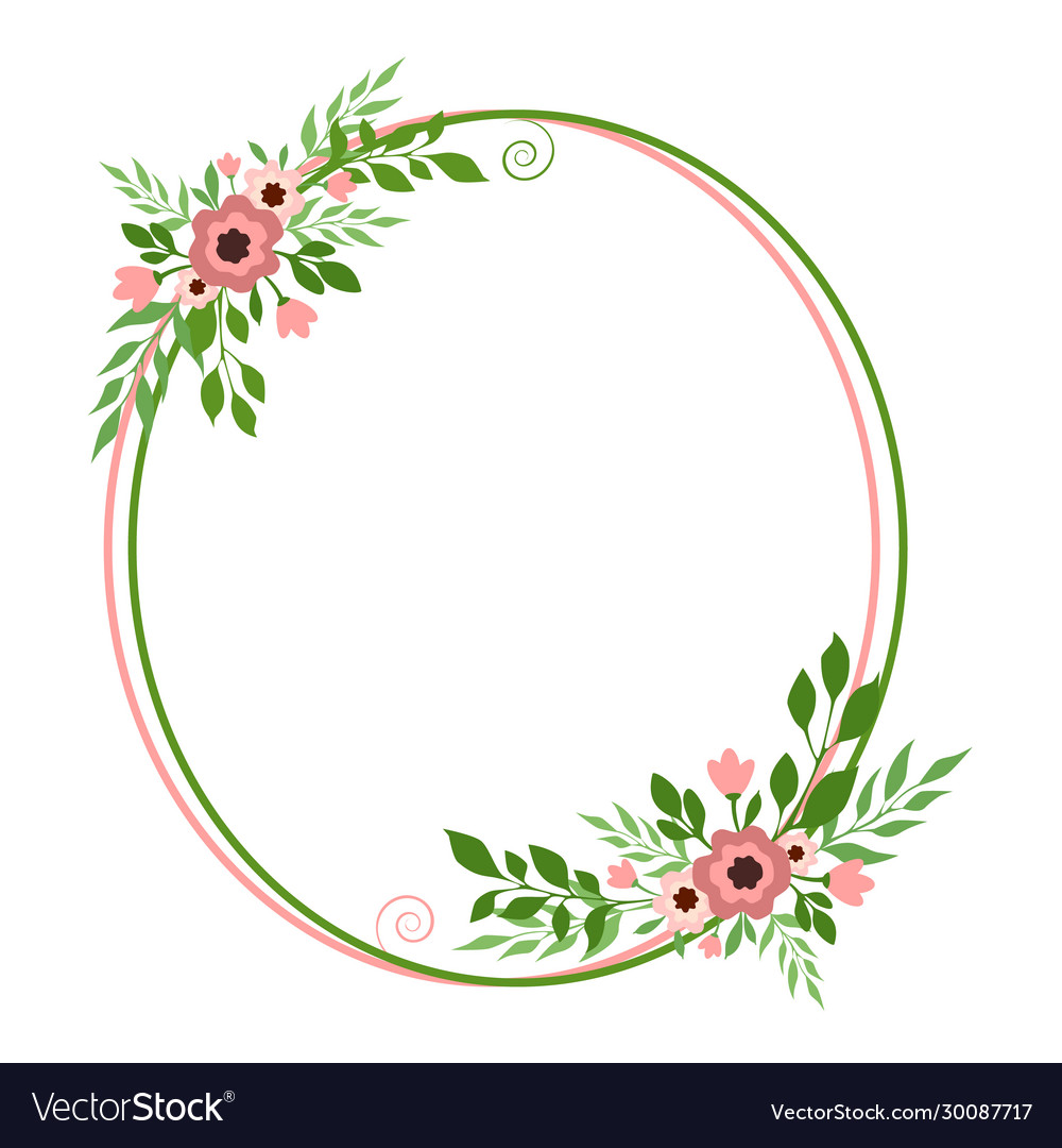 Round floral frame Royalty Free Vector Image - VectorStock