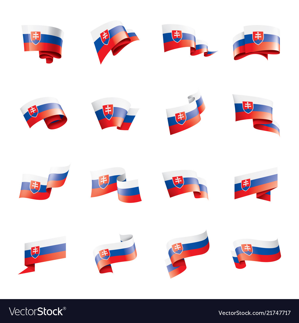 Slovakia flag on a white