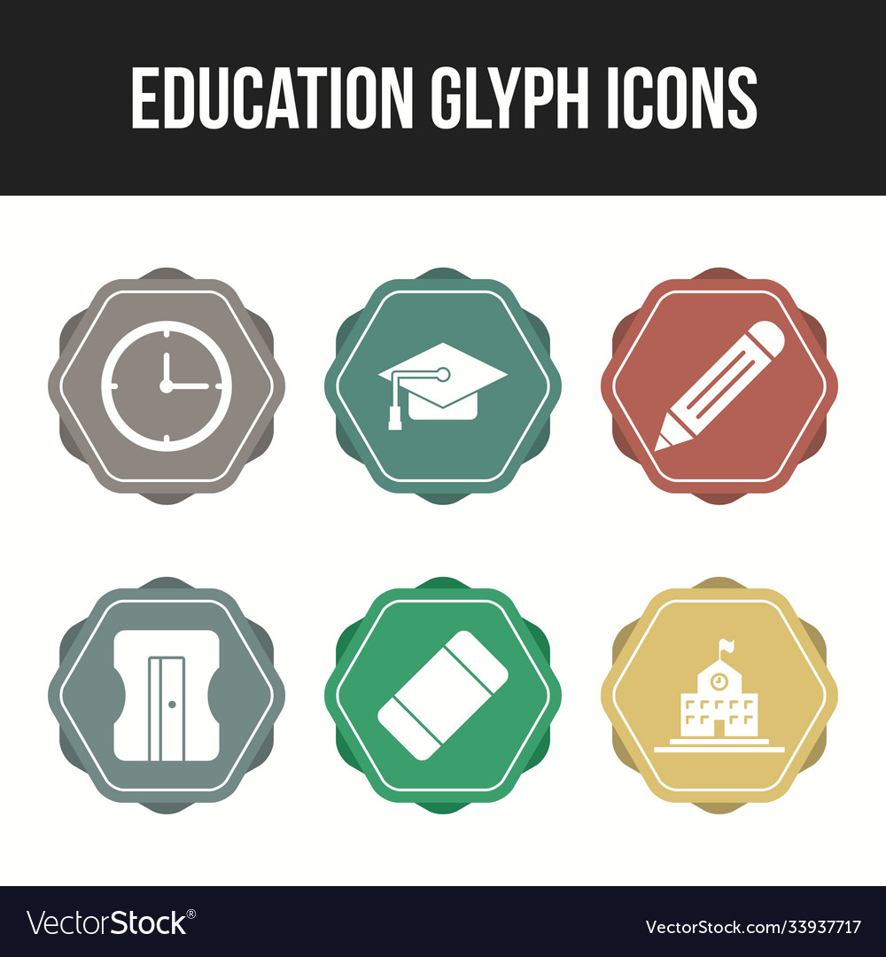 Einzigartige Icon-Set Eduation Glyph Icons