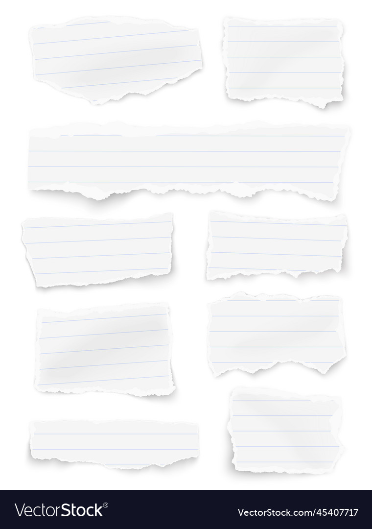 Vertical set of ruled paper different shapes