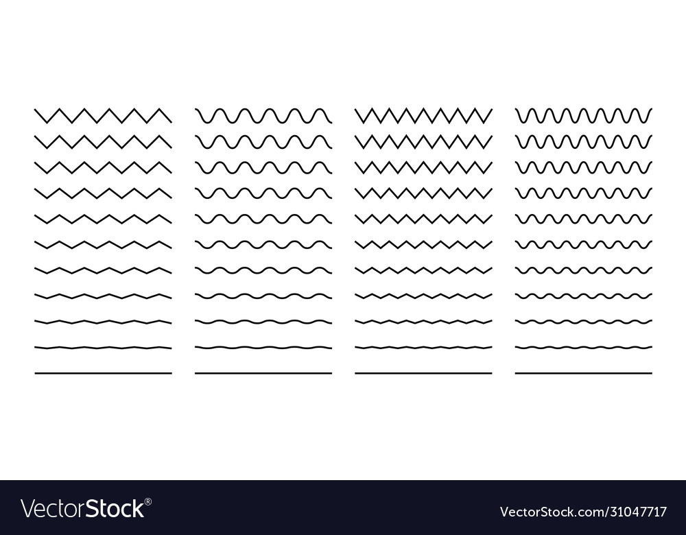 Wave set in abstract style on white background