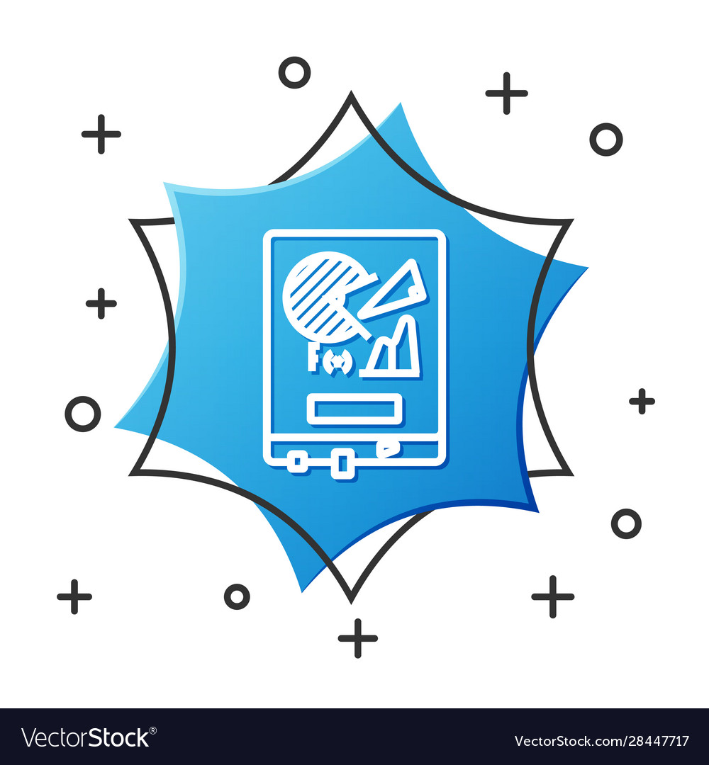 White line board with graph chart icon isolated vector image White line board with graph chart icon isolated