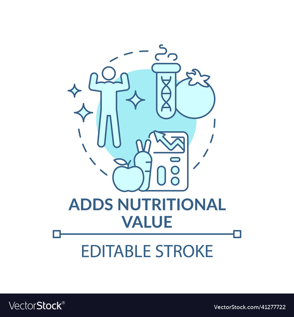 Adds nutritional value turquoise concept icon