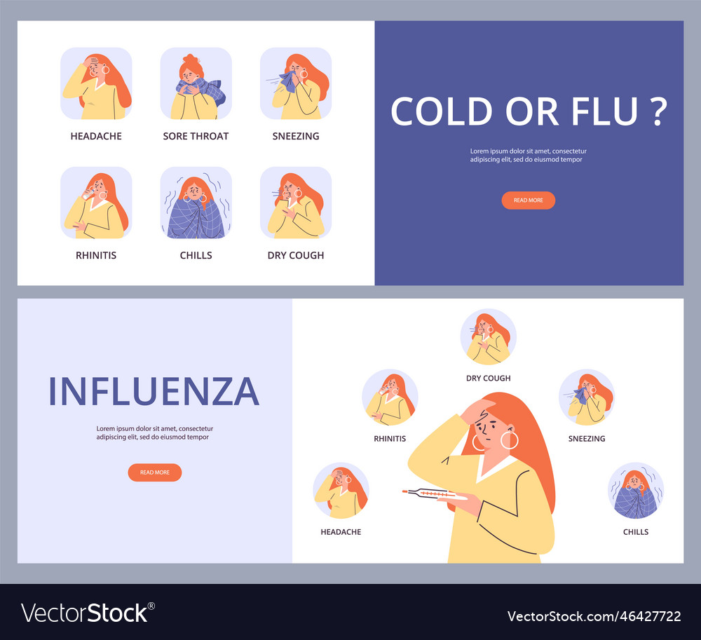 Kalte oder Grippe Anzeichen und Symptome von Influenza-Info