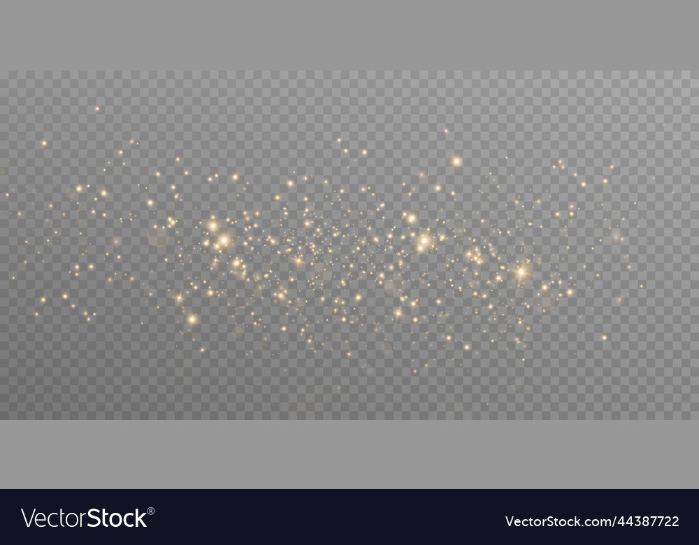 Golden dust light png bokeh lights effect Vector Image