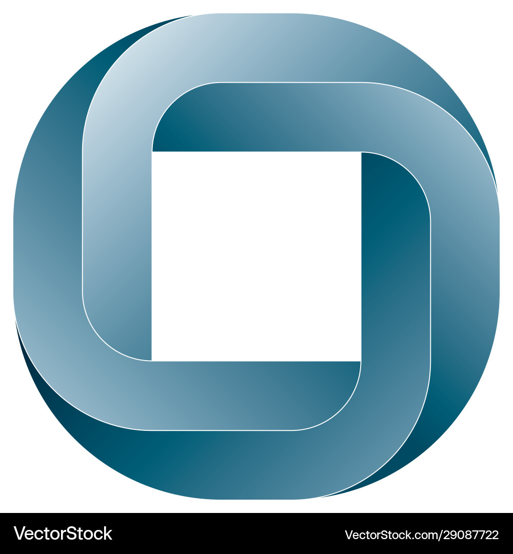 Impossible rouded square icon Royalty Free Vector Image