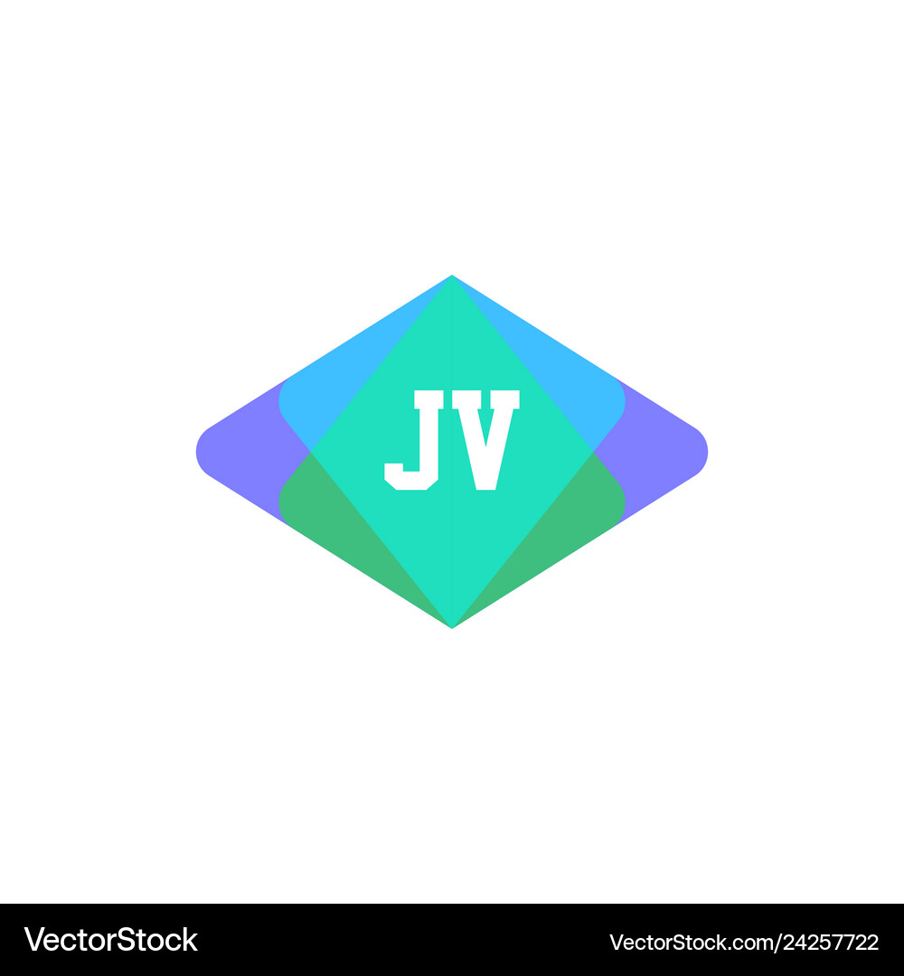 Initial letter logo jv template design Royalty Free Vector