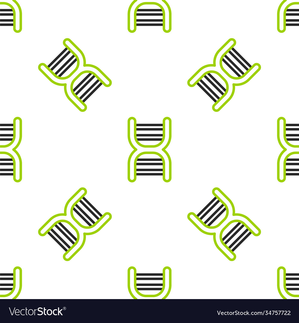 Line dna symbol icon isolated seamless pattern vector image Line dna symbol icon isolated seamless pattern