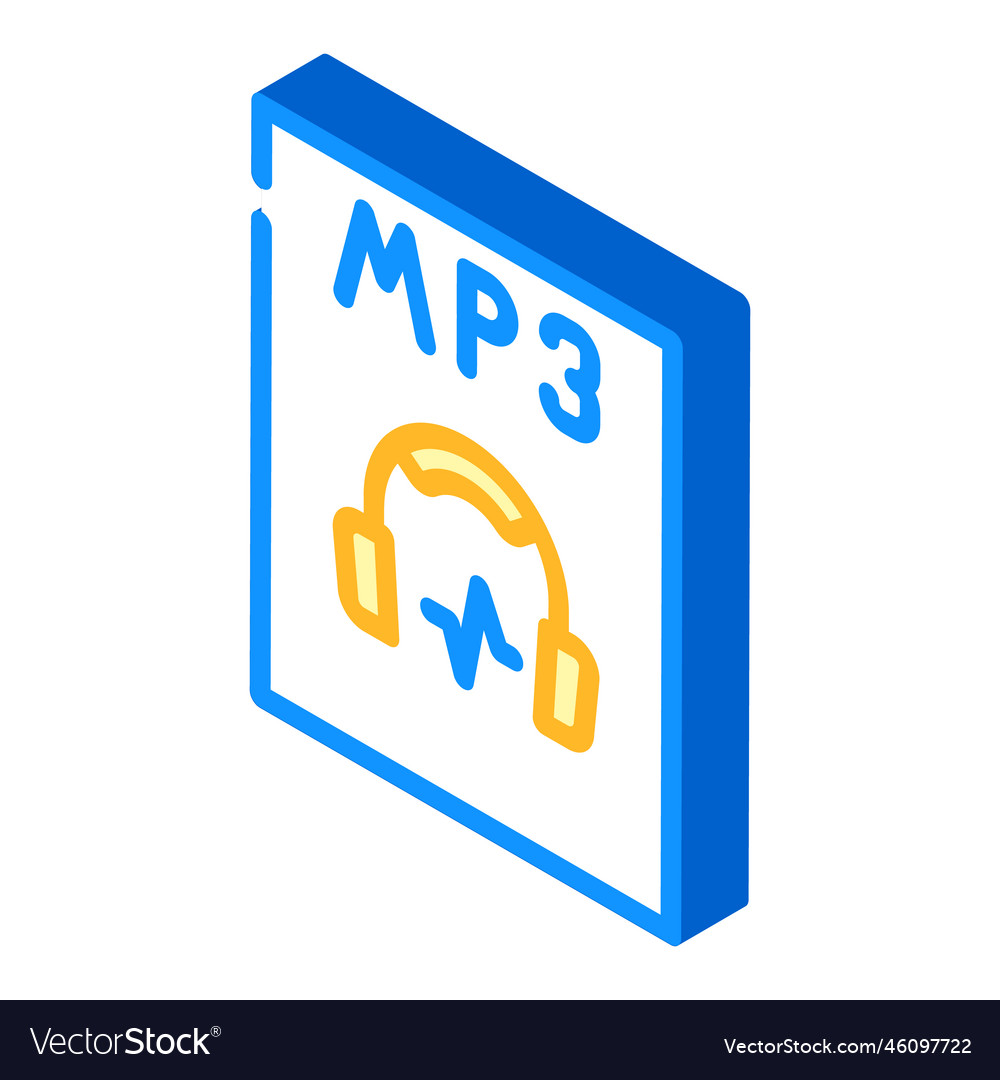 Mp3 file format document isometric icon