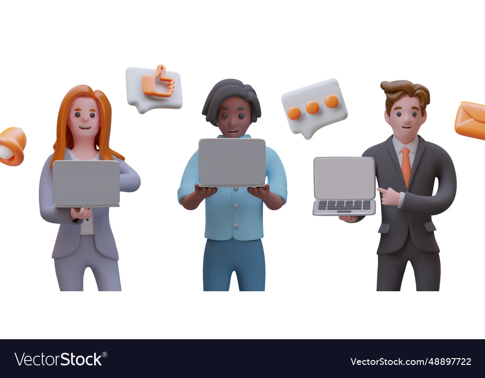 Office workers at work characters showing