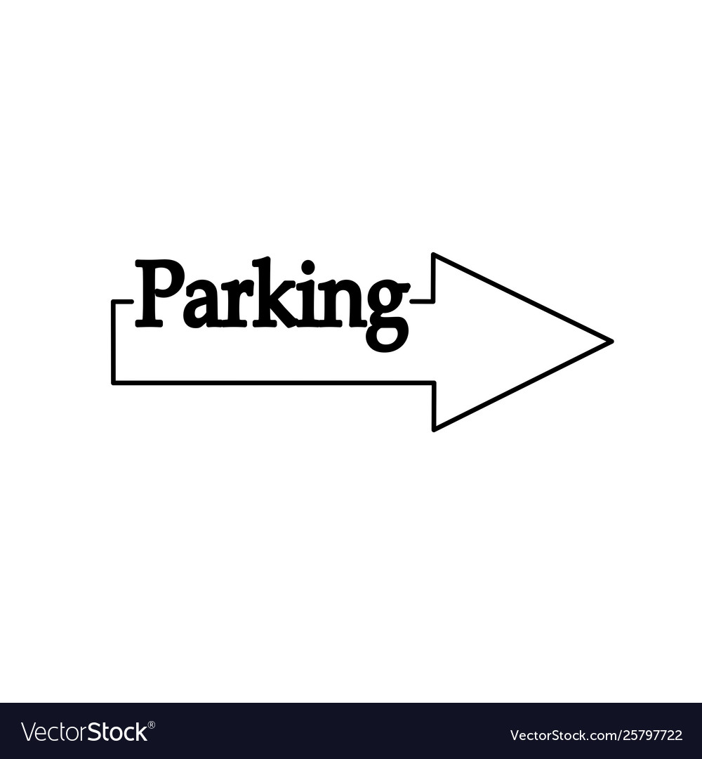 Parking icon arrow pointer line vector image Parking icon arrow pointer line