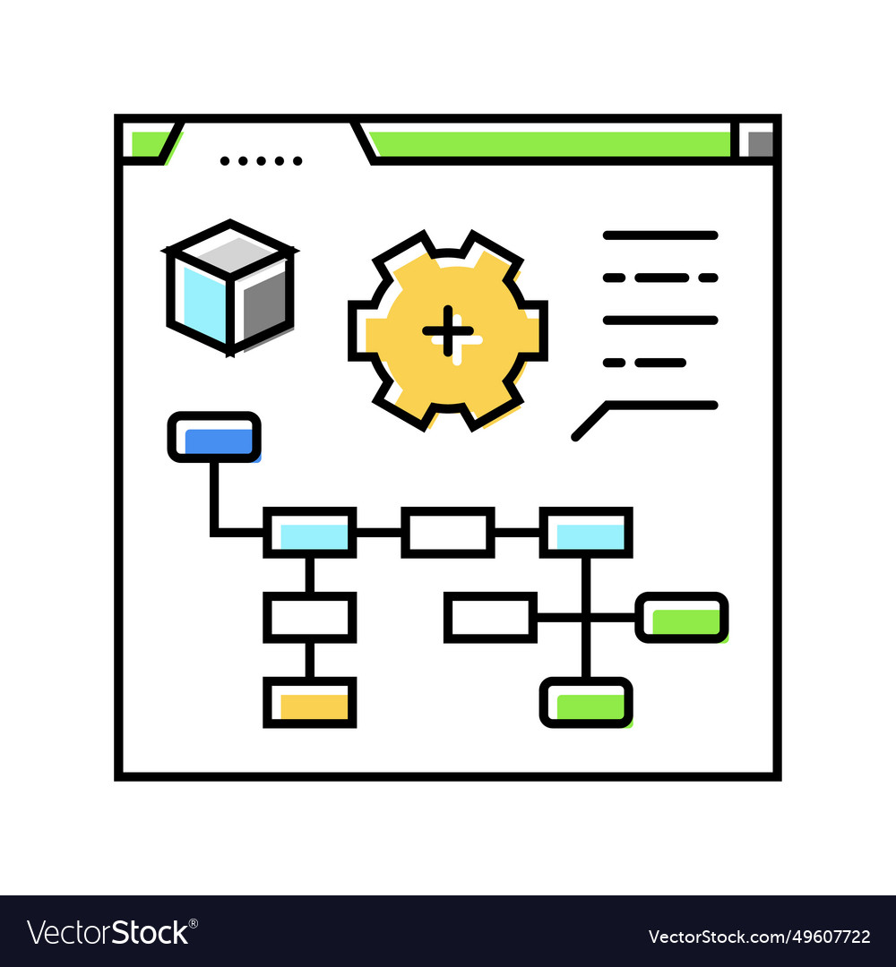 Process modeling analyst color icon vector image Process modeling analyst color icon