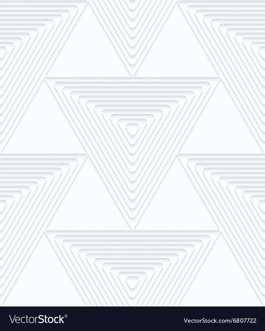 Quilling white paper big triangles with offset