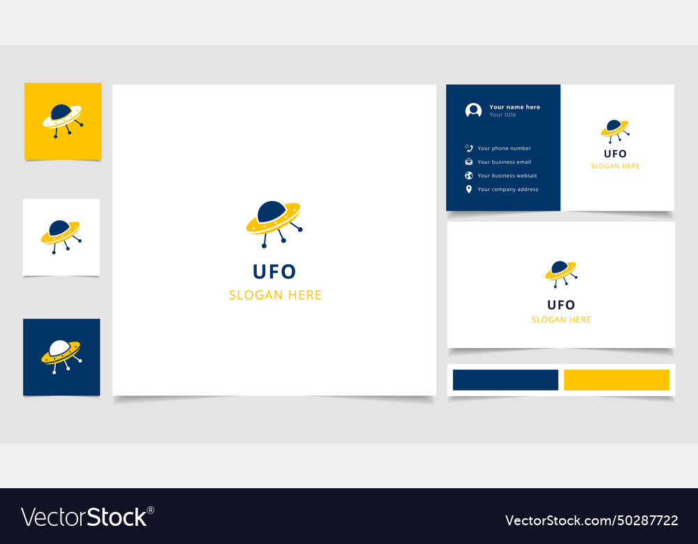 Ufo Logo Design mit bearbeitbarem Slogan Branding