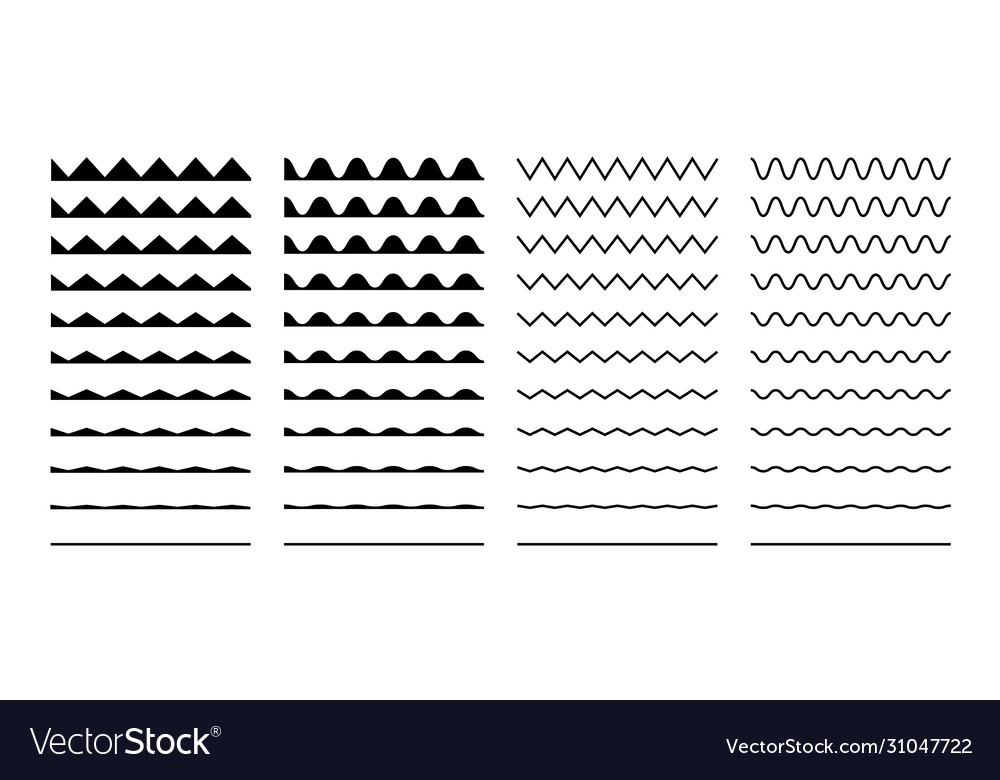 Wave set in abstract style on white background vector image Wave set in abstract style on white background