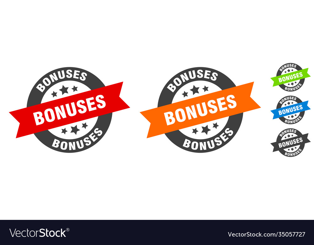 Bonuses stamp round ribbon sticker tag