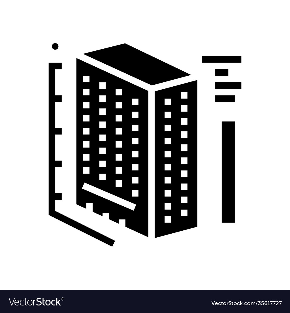 Building construction sizes modeling glyph icon