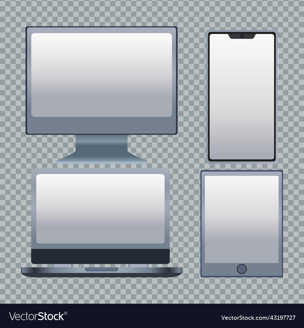 Computers and smartphone with tablet