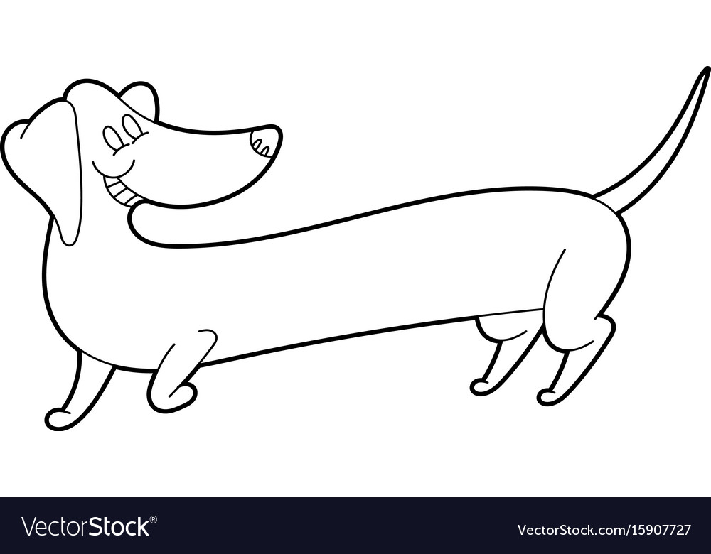 Cute cartoon long dachshund Royalty Free Vector Image Cute cartoon long dachshund Royalty Free Vector Image
