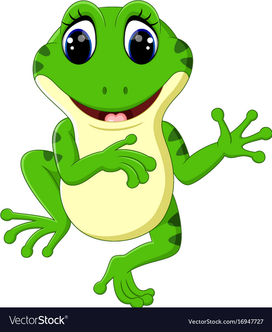 Cute frog cartoon Royalty Free Vector Image - VectorStock