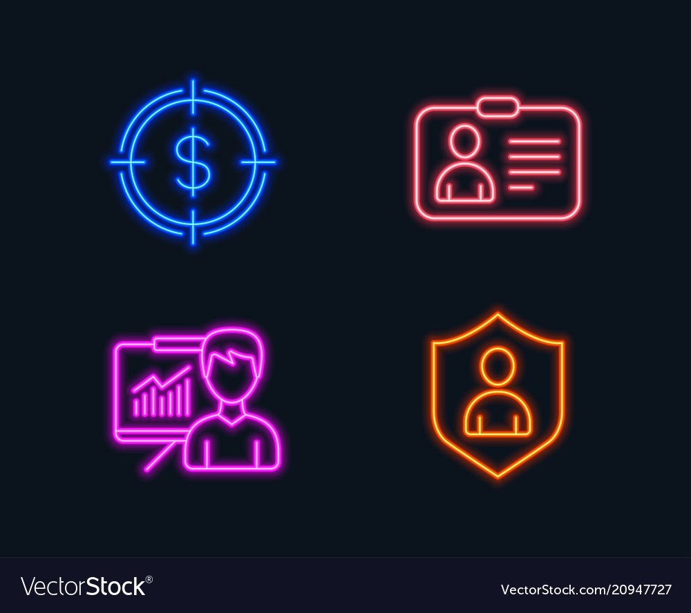 Dollar target presentation and id card icons