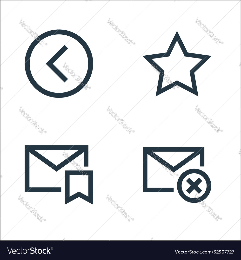 Email line icons linear set quality vector image Email line icons linear set quality