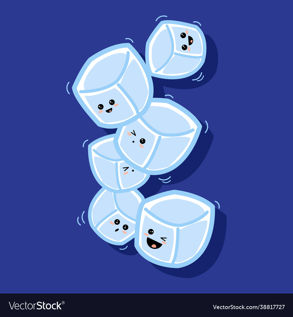 Ice cube simple and cute vector image Ice cube simple and cute