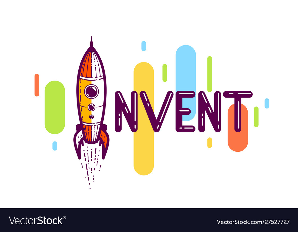 Invent word with rocket launching instead